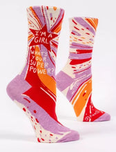 Load image into Gallery viewer, Women&#39;s Crew Socks - Superpower
