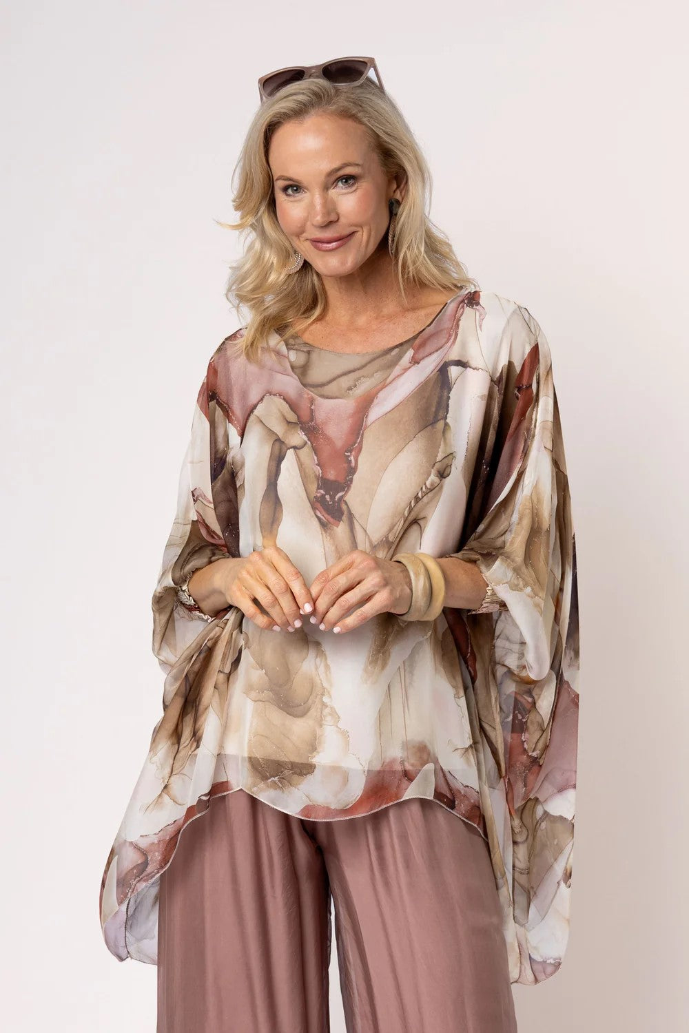 Lonnie Silk Top [col:desert]