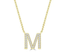 Load image into Gallery viewer, Initial Necklace - Diamond [col:yellow Gold Des:m]
