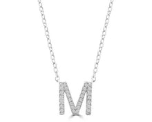 Load image into Gallery viewer, Initial Necklace - Diamond [col:white Gold Des:m]
