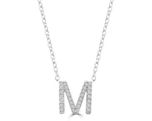 Initial Necklace - Diamond [col:white Gold Des:m]