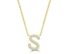 Load image into Gallery viewer, Initial Necklace - Diamond [col:yellow Gold Des:s]
