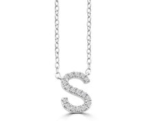 Load image into Gallery viewer, Initial Necklace - Diamond [col:white Gold Des:s]
