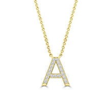 Load image into Gallery viewer, Initial Necklace - Diamond [col:yellow Gold Des:a]
