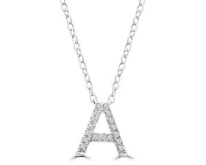 Initial Necklace - Diamond [col:white Gold Des:a]