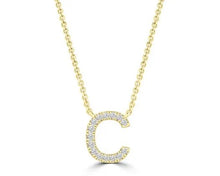 Load image into Gallery viewer, Initial Necklace - Diamond [col:yellow Gold Des:c]
