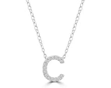 Load image into Gallery viewer, Initial Necklace - Diamond [col:white Gold Des:c]
