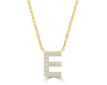 Load image into Gallery viewer, Initial Necklace - Diamond [col:yellow Gold Des:e]
