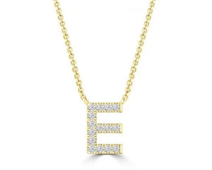 Initial Necklace - Diamond [col:yellow Gold Des:e]