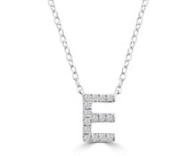 Load image into Gallery viewer, Initial Necklace - Diamond [col:white Gold Des:e]
