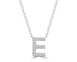 Initial Necklace - Diamond [col:white Gold Des:e]