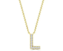 Load image into Gallery viewer, Initial Necklace - Diamond [col:yellow Gold Des:l]
