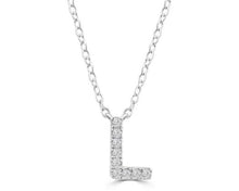 Load image into Gallery viewer, Initial Necklace - Diamond [col:white Gold Des:l]
