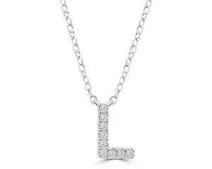 Initial Necklace - Diamond [col:white Gold Des:l]