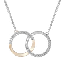 Load image into Gallery viewer, Necklace - Double Ring 9k Gold And Diamond [col:yellow Gold]
