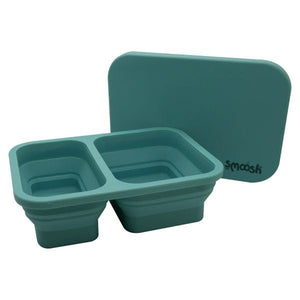 Smoosh Teal Silicone Collapsible Lunch Box