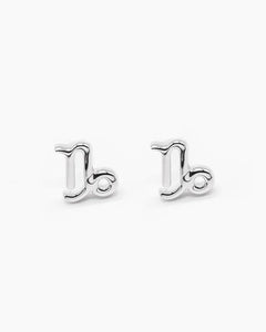 Sterling Silver Zodiac Earring - Capricorn [sty:capricorn]