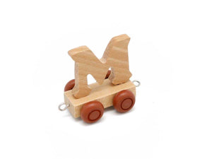 Wood Train Carriage Letter - M