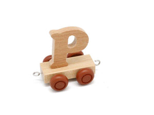 Wood Train Carriage Letter - P