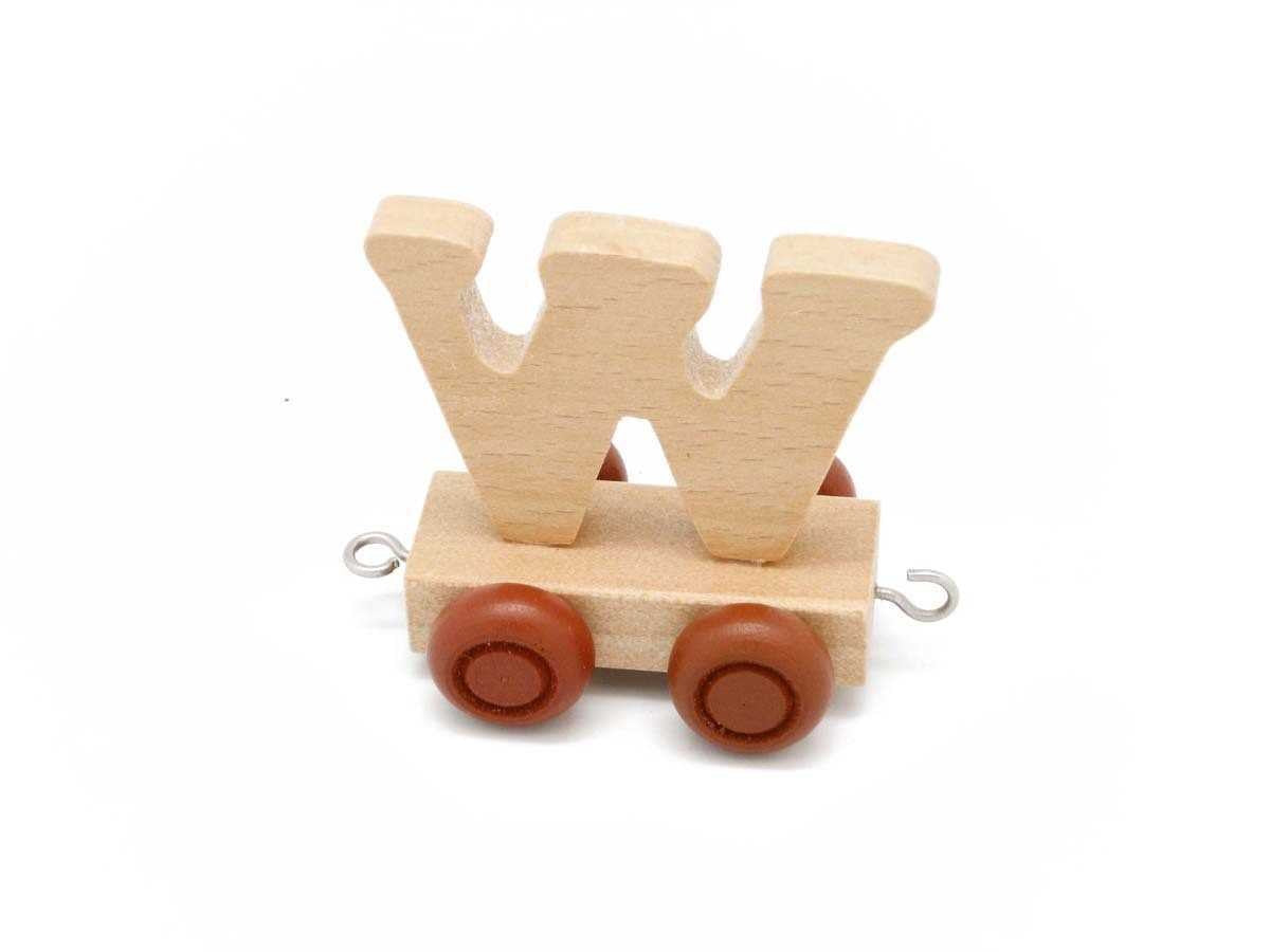 Wood Train Carriage Letter - W