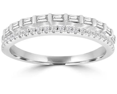 Double Band White Gold And Diamonds