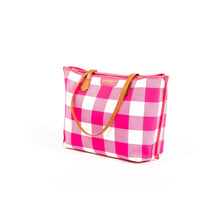 Load image into Gallery viewer, Gingham Tote - Pink And White
