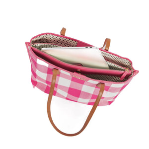 Gingham Tote - Pink And White