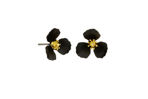 Tiger Tree Black Wild Flower Earring