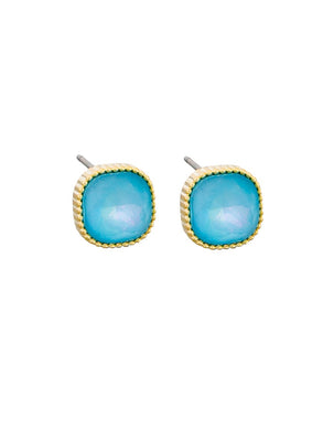 Tiger Tree Aqua Blue Malina Crystal Studs