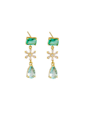 Tiger Tree Green Juliana Crystal Earrings