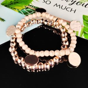 Bracelet - Pink And Rose Gold Double