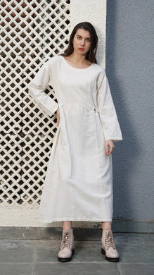 Belinda Linen Blend Dress Cream S/m