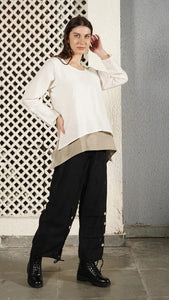 Nadine Linen Blend Top - Cream [siz:ml]