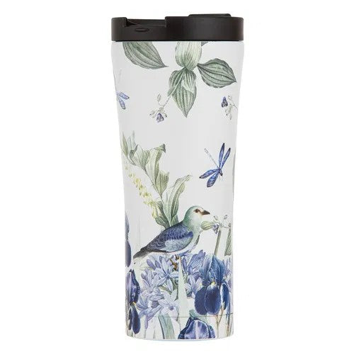 Iris Garden White Travel Mug 