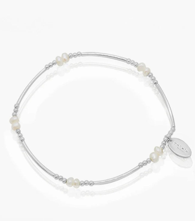 Petals - Silver 2 Pearl Bracelet 