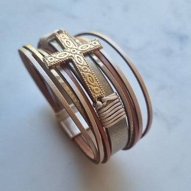 Cross Wrap Bracelet - Gold