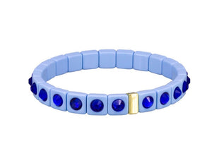 Crystal Tile Bracelet - Blue