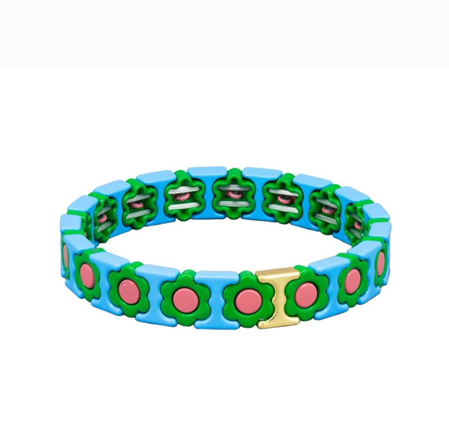 Daisy Tile Bracelet - Green