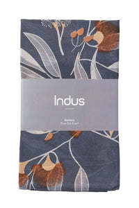 Gumnut Silk Scarf Indigo/tangerine/olive 