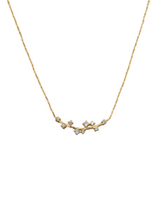 Tiger Tree - Gold Crystal Dainty Vine Necklace