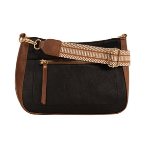 Patricia Cross Body Bag [col:black & Tan]