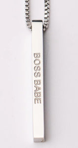 Boss Babe- Bar Pendant 