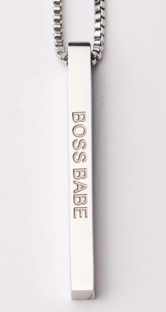 Boss Babe- Bar Pendant 