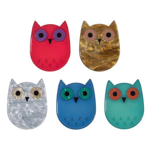 Sia Brooch - Owls [col:red]