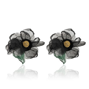 Earrings Flower [col:green/black]