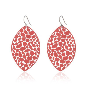 Earring Lily Leaf [col:coral]