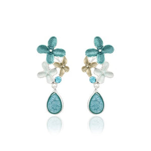 Earrings Iris Daisy Drop [col:teal]