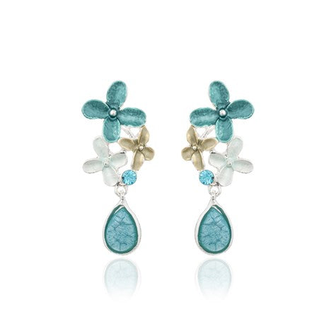 Earrings Iris Daisy Drop [col:teal]