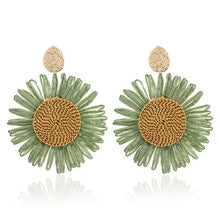 Load image into Gallery viewer, Flora Sunflower Earrings [col:gold Green]
