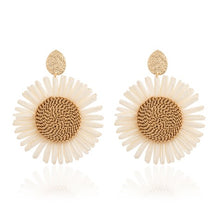 Load image into Gallery viewer, Flora Sunflower Earrings [col:gold Cream]
